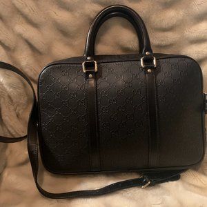 EUC GUCCI SIGNATURE LEATHER CONVERTIBLE SATCHEL